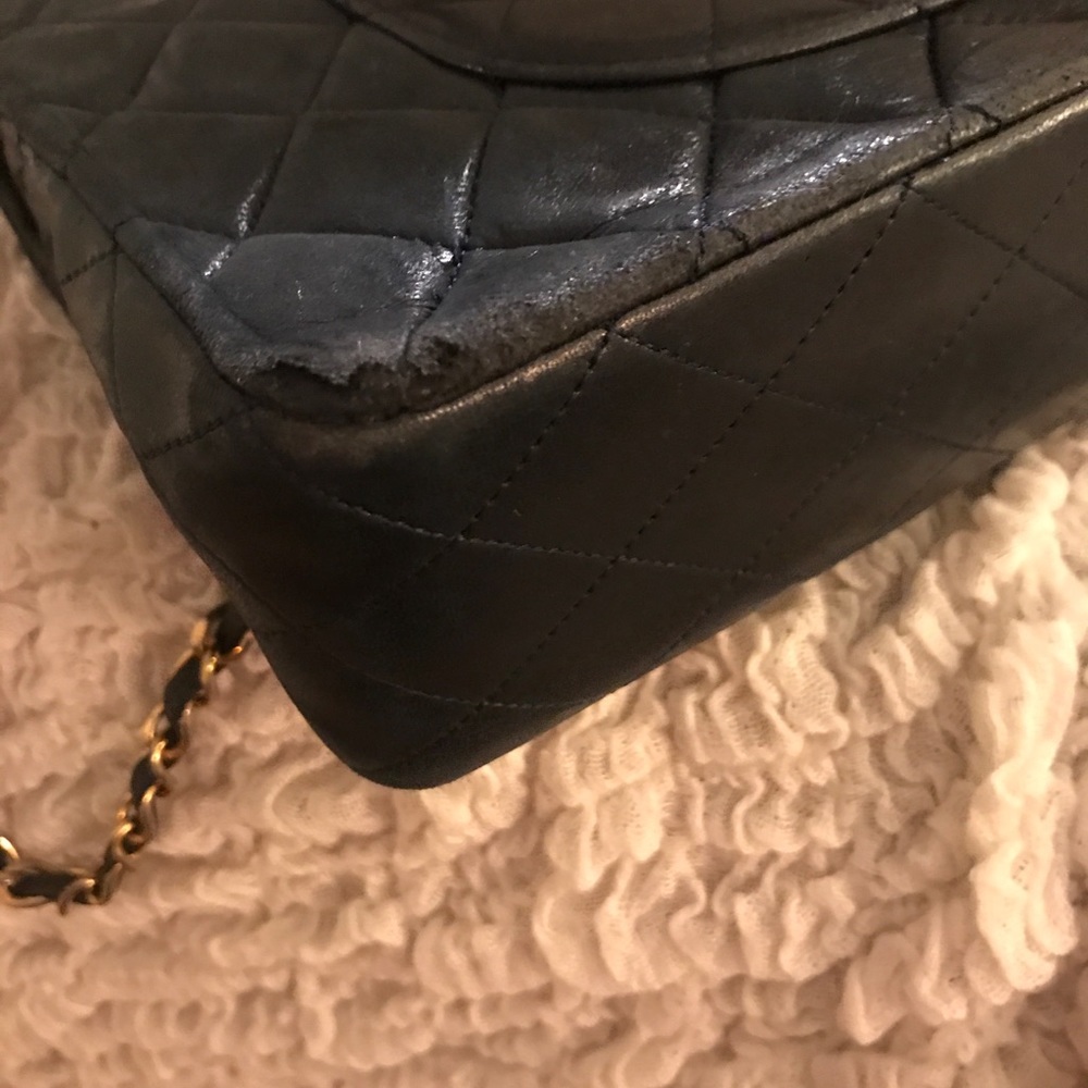 Chanel double flap navy lambskin bag - Picture 7 of 8